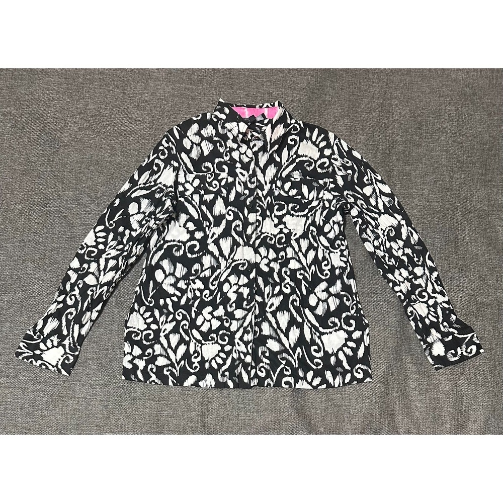 Jones New York Signature Women's L Button Down Long Sleeve Top